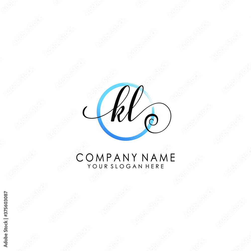 KL Initial handwriting logo template vector KL Initial handwriting logo template vector