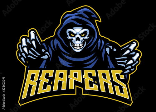 skull grim reaper mascot