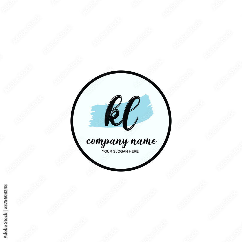 KL Initial handwriting logo template vector KL Initial handwriting logo template vector