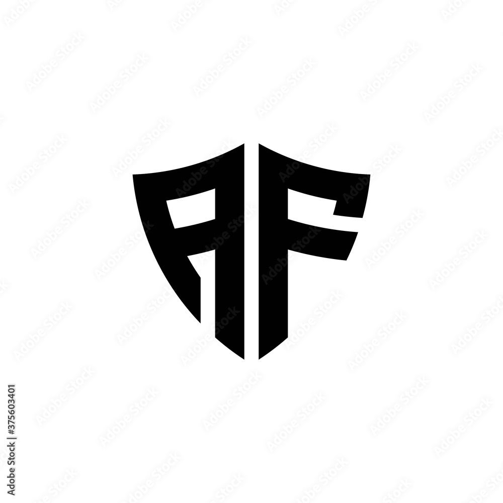 AF monogram logo with shield shape design template AF monogram logo with shield shape design template