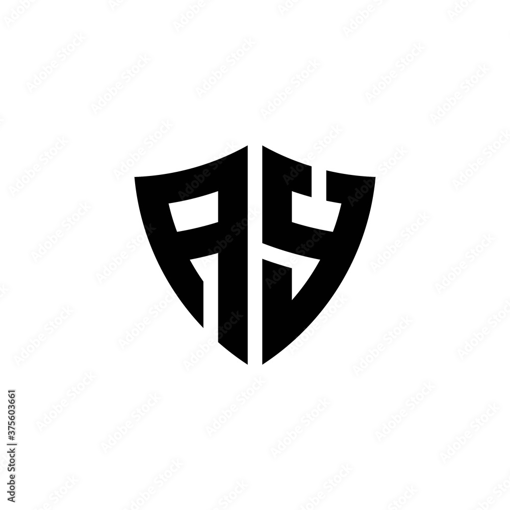 Obraz premium AY monogram logo with shield shape design template