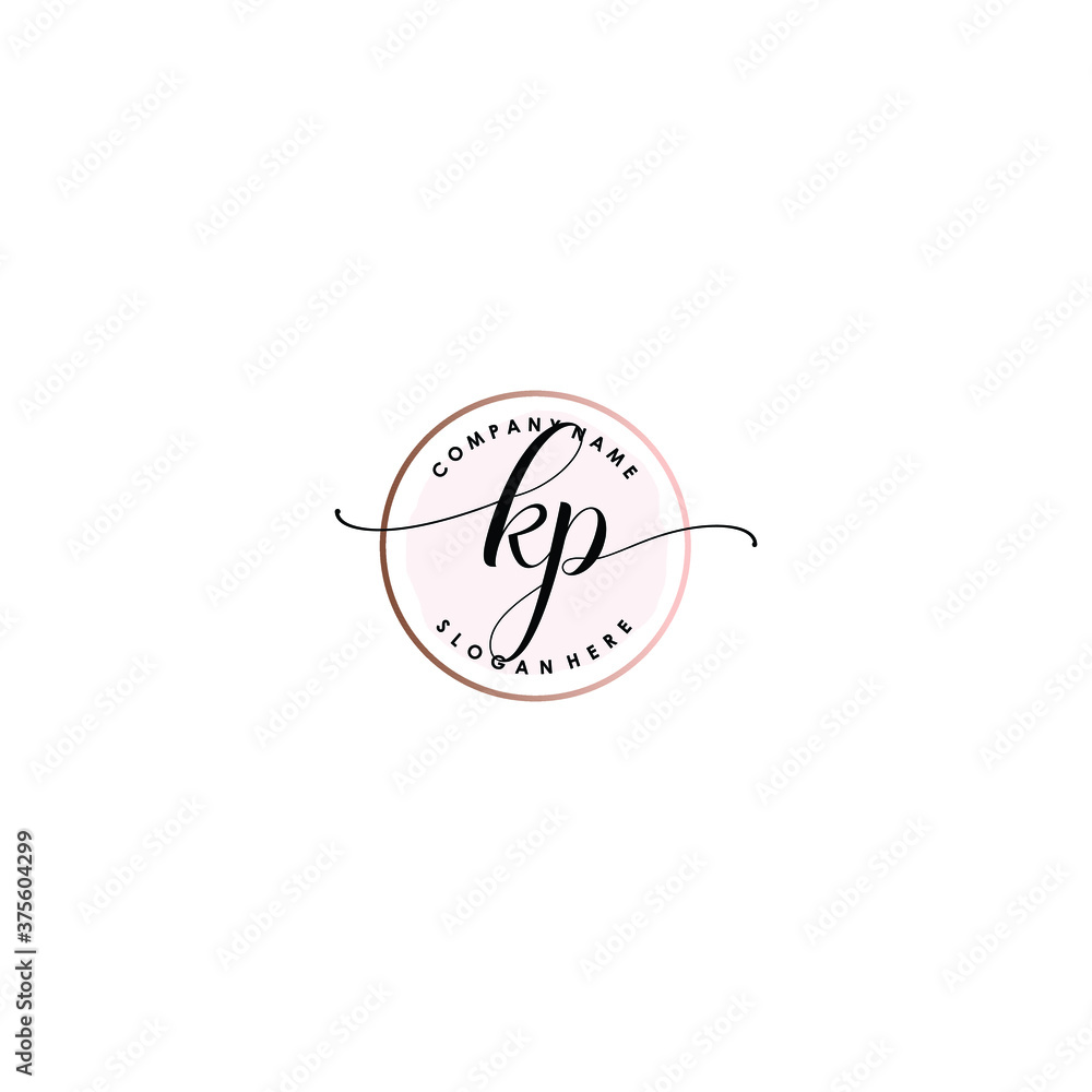 KP Initial handwriting logo template vector KP Initial handwriting logo template vector
