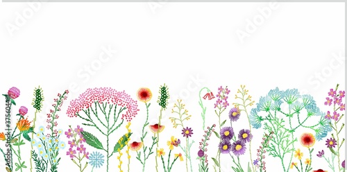 Fototapeta Naklejka Na Ścianę i Meble -  Abstract floral pattern. Seamless print. Different colors. Floral elements. Bitmap. Pattern.