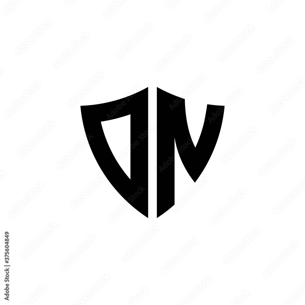 DN monogram logo with shield shape design template DN monogram logo with shield shape design template