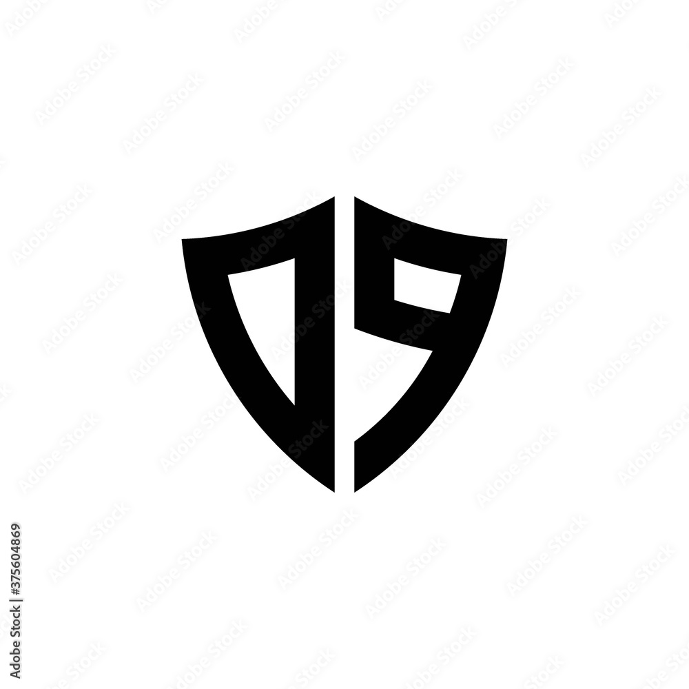 DP monogram logo with shield shape design template DP monogram logo with shield shape design template