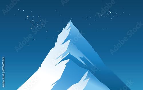 Peak mountain illustrations design with blue color