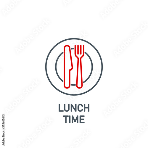 mobile app food time icon plate with fork and knife isolated on white background. outline app symbol plate for food with cutlery: knife and fork. Quality element lunch break time with editable Stroke