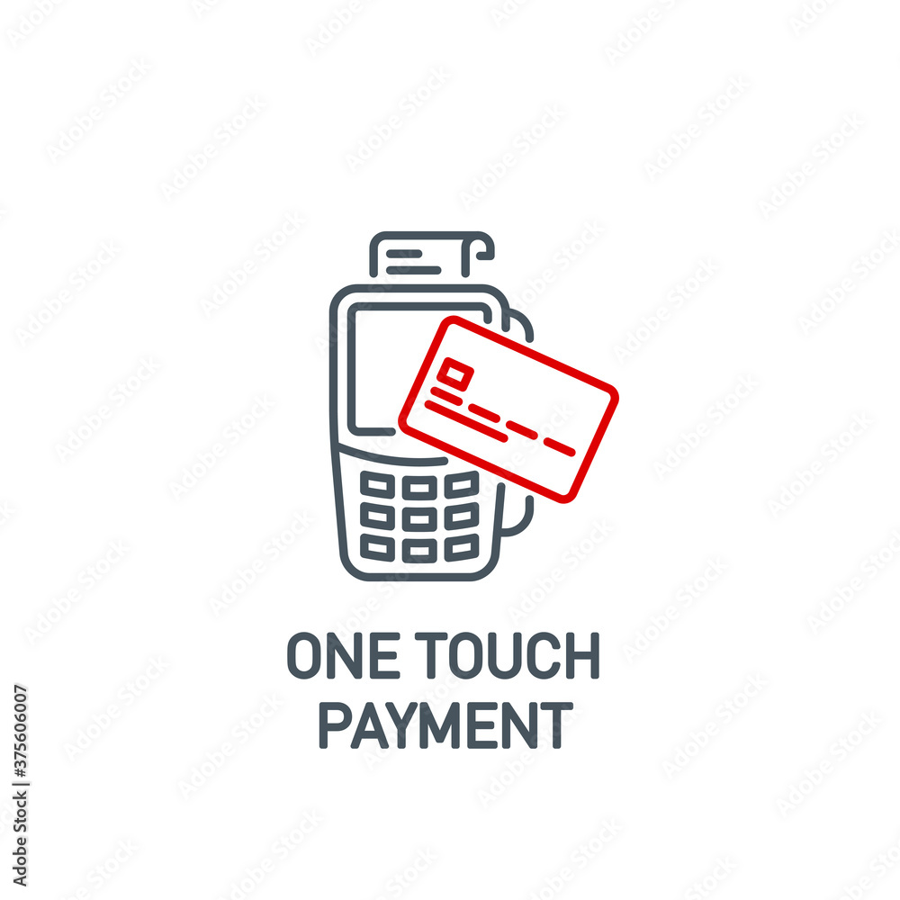 Φωτογραφία mobile app icon online contactless payment by credit debit card via the bank terminal banner isolated on white