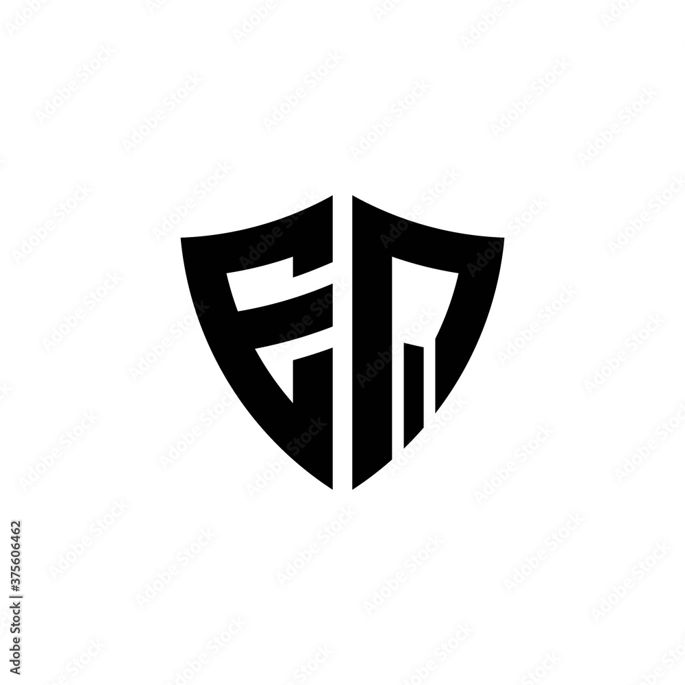 EQ monogram logo with shield shape design template EQ monogram logo with shield shape design template