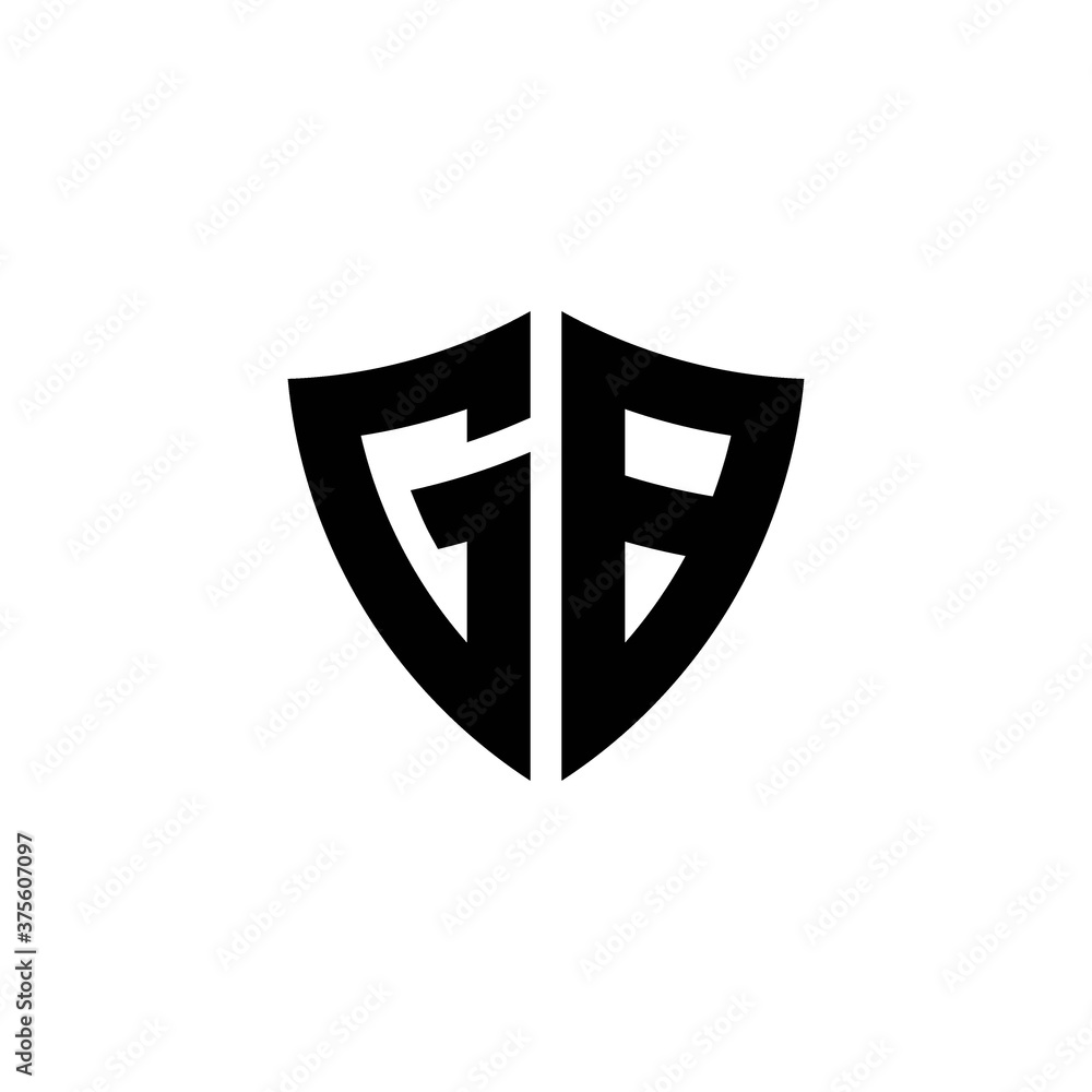 GB monogram logo with shield shape design template GB monogram logo with shield shape design template