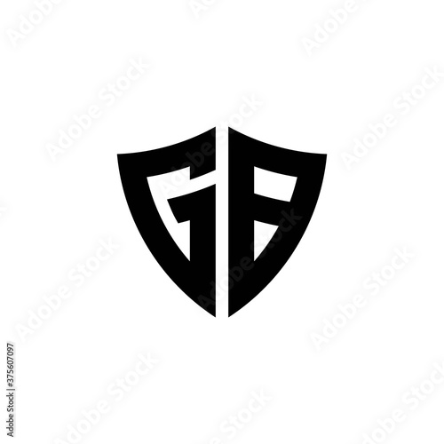 GB monogram logo with shield shape design template
