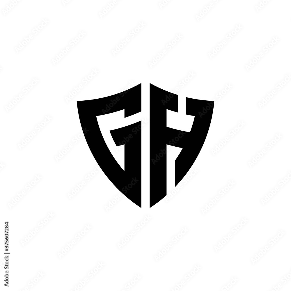 Obraz premium GH monogram logo with shield shape design template