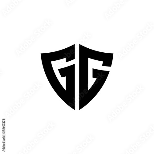 Free Download GG monogram logo with shield shape design template - GFXLoad