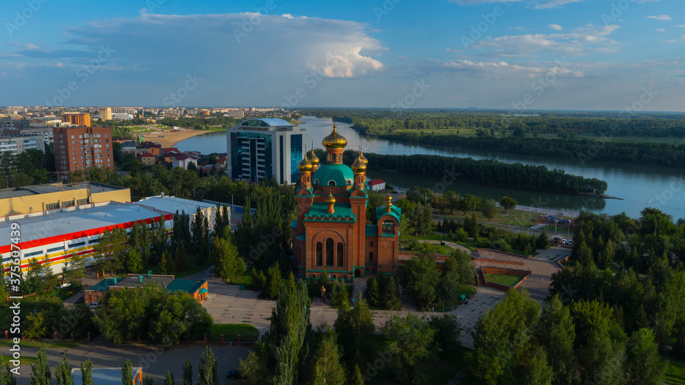 panorama of the city Pavlodar Kazakhstan