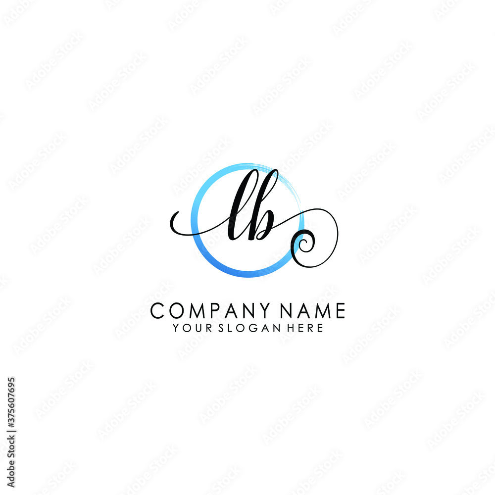 LB Initial handwriting logo template vector LB Initial handwriting logo template vector