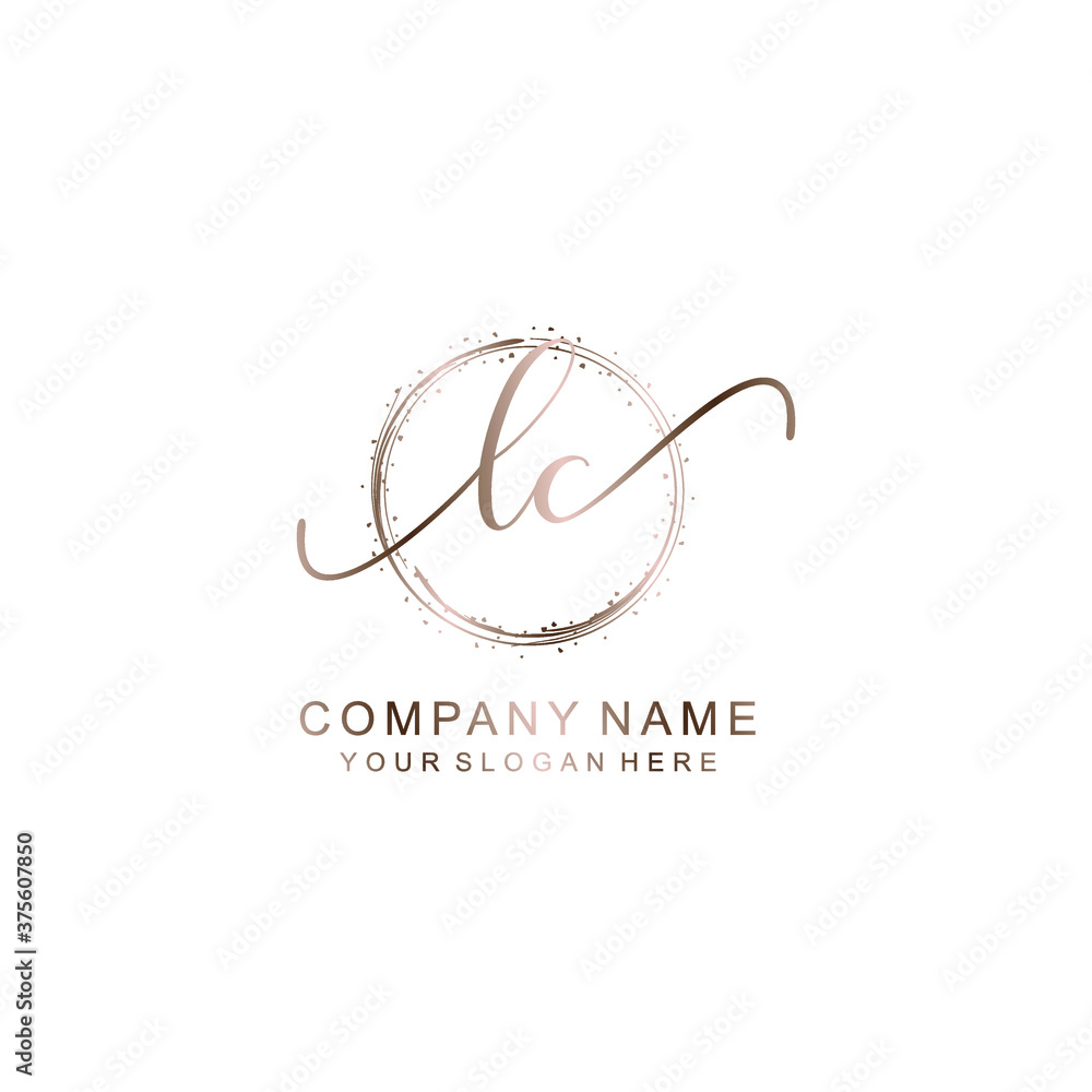 LC Initial handwriting logo template vector LC Initial handwriting logo template vector