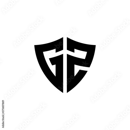 Free Download GZ monogram logo with shield shape design template - GFXLoad
