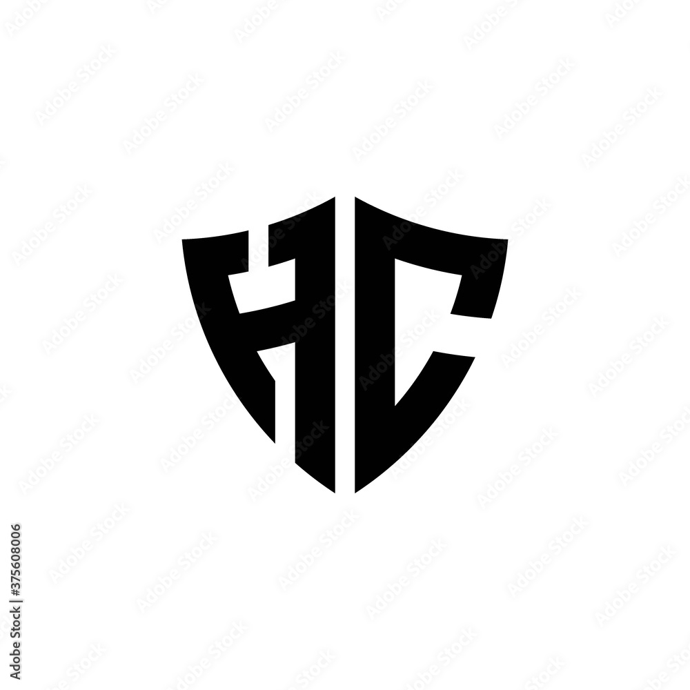 HC monogram logo with shield shape design template HC monogram logo with shield shape design template