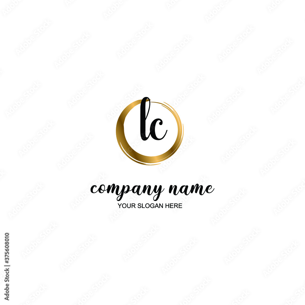 LC Initial handwriting logo template vector LC Initial handwriting logo template vector