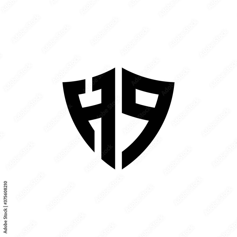 HP monogram logo with shield shape design template Stock Vector | Adobe ...