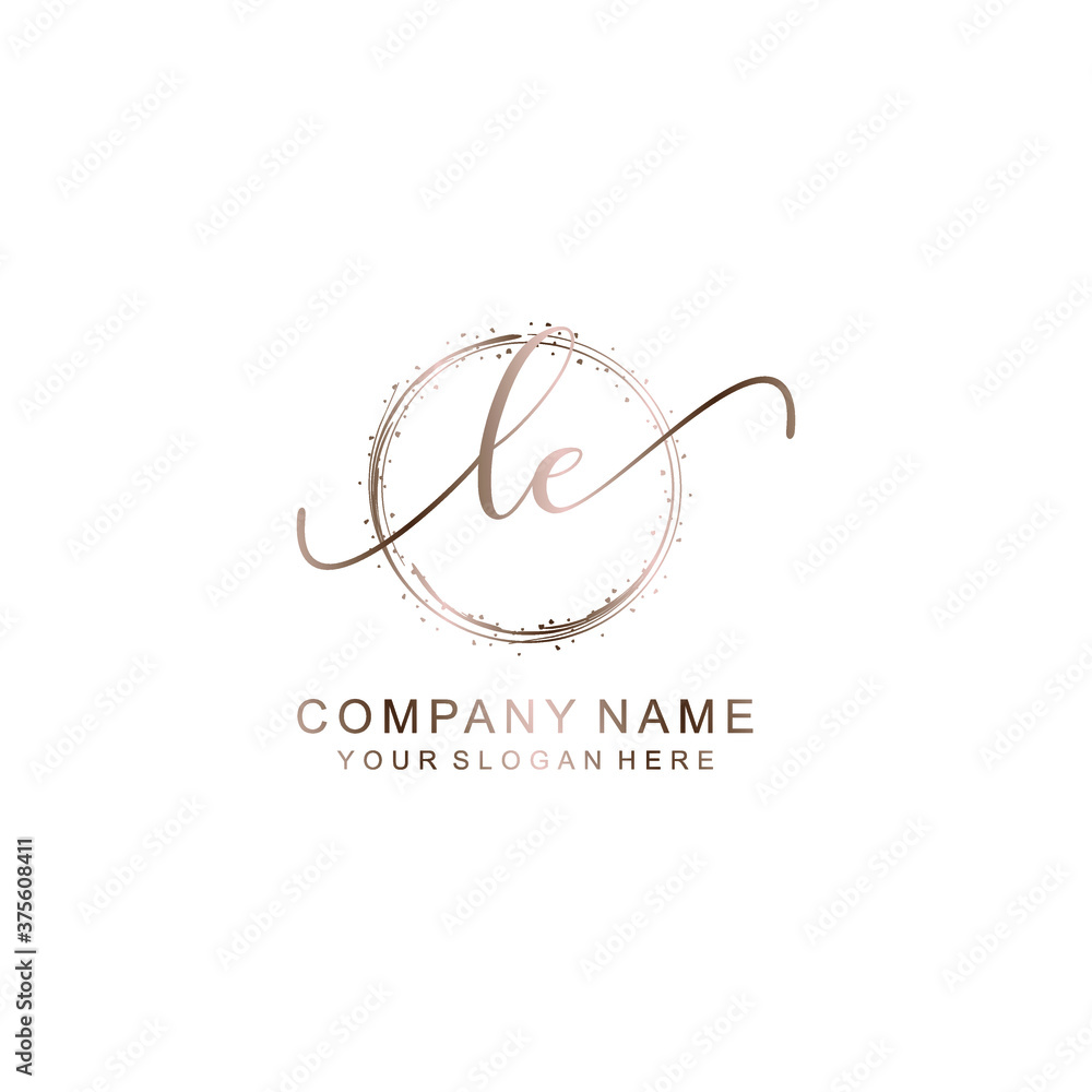 LE Initial handwriting logo template vector LE Initial handwriting logo template vector
