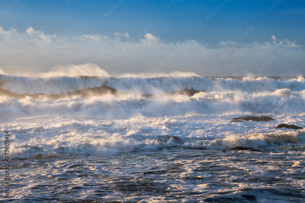Fototapeta premium Breaking waves on the shore