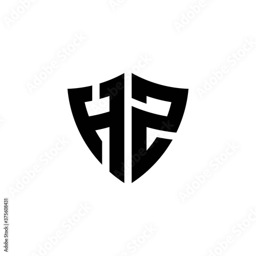 Free Download HZ monogram logo with shield shape design template - GFXLoad