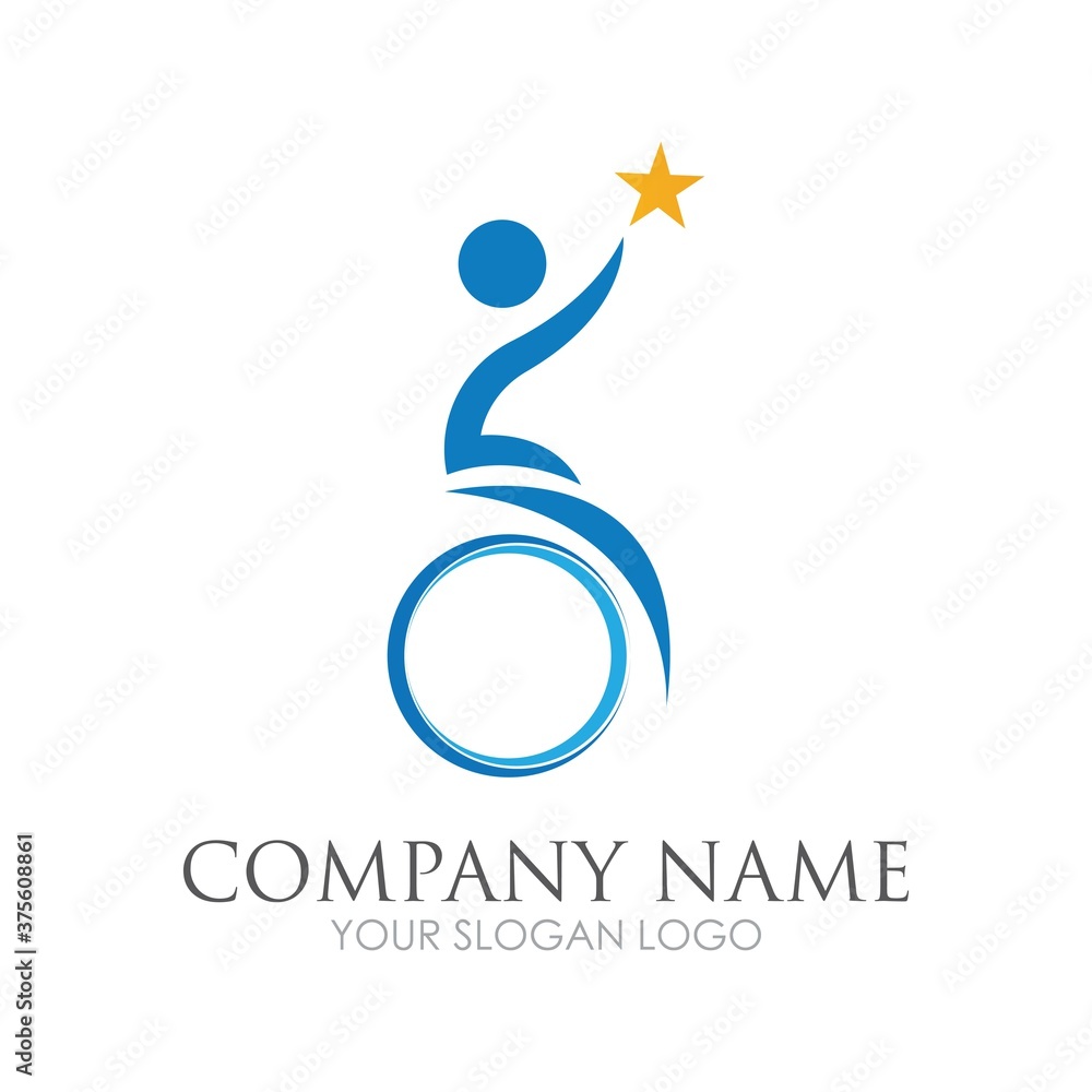 disability logo vector illustration design template - vector Stock ...