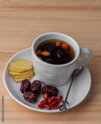 Chinese dried red date, Jujube and  ginger tea