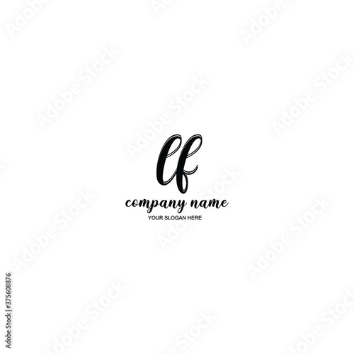 LF Initial handwriting logo template vector