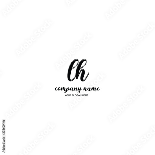 LH Initial handwriting logo template vector