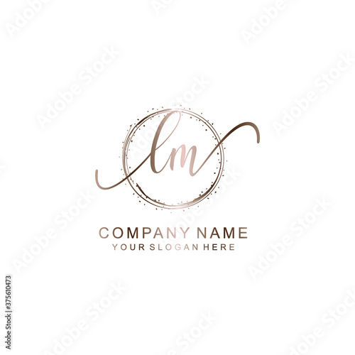 LM Initial handwriting logo template vector