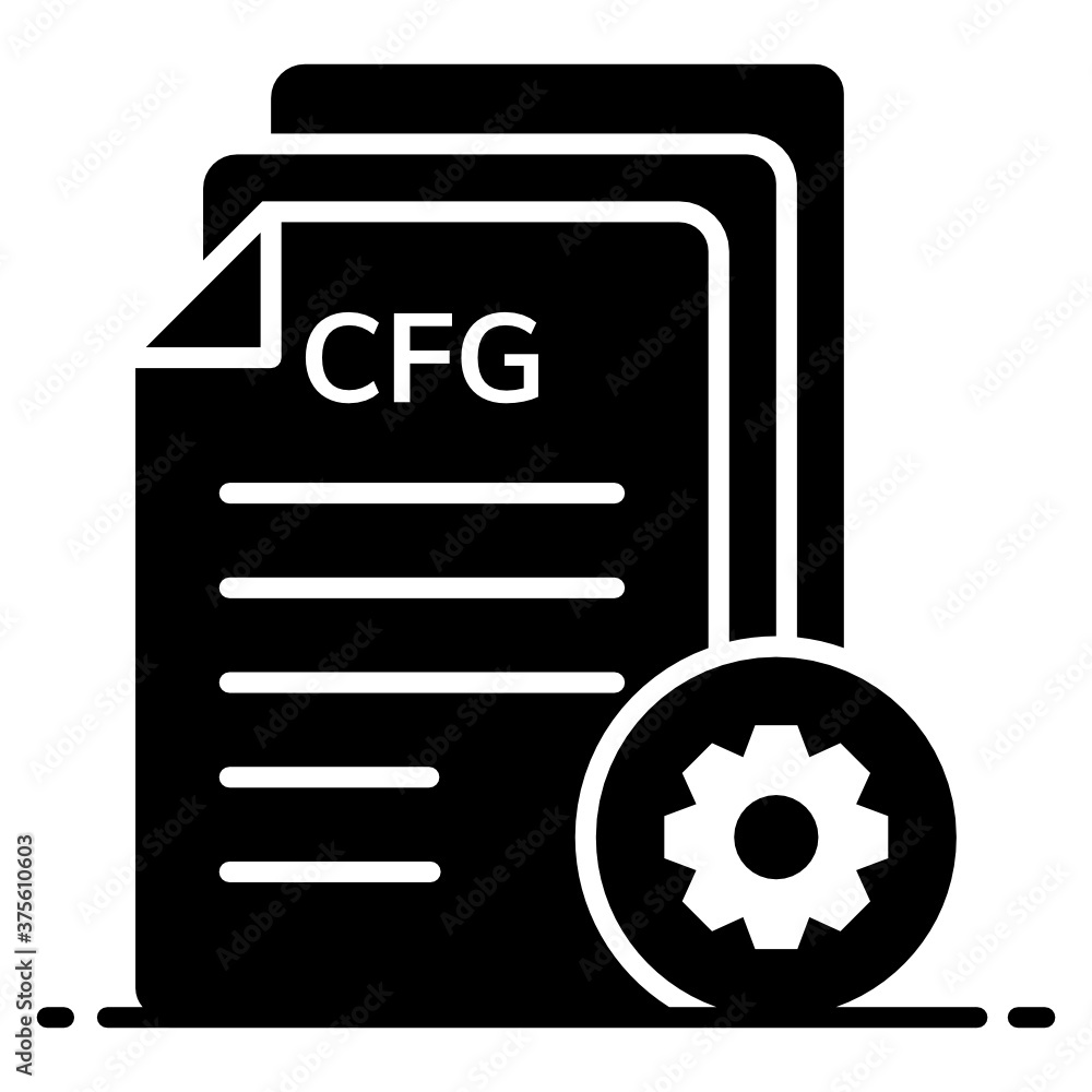 Config file, gear with papers in style
Config file, gear with papers in style