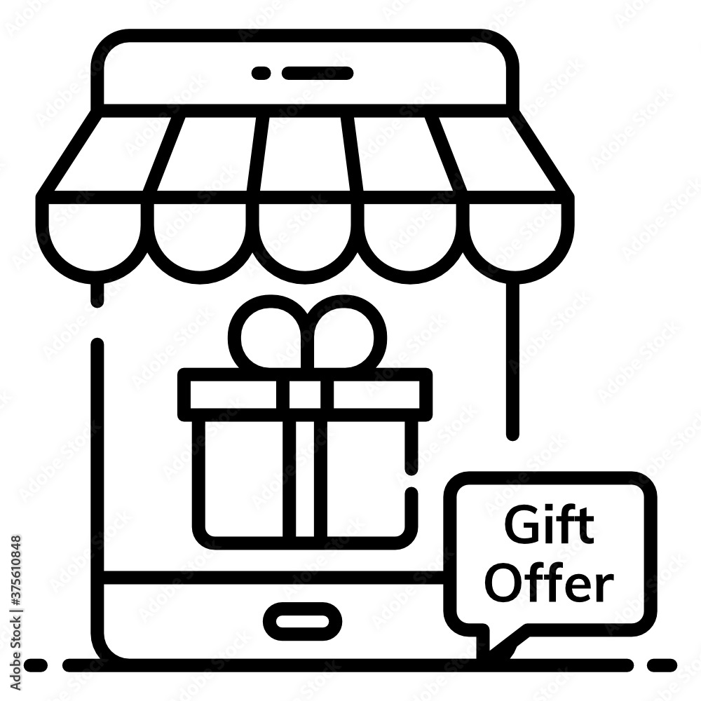Vector design of wrapped box inside mobile, gift shop
Vector design of wrapped box inside mobile, gift shop