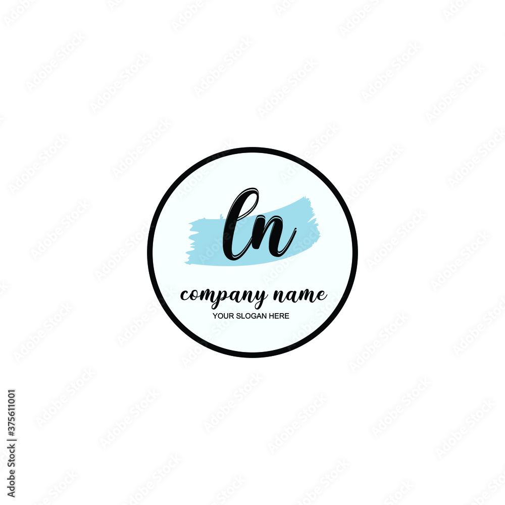 LN Initial handwriting logo template vector LN Initial handwriting logo template vector