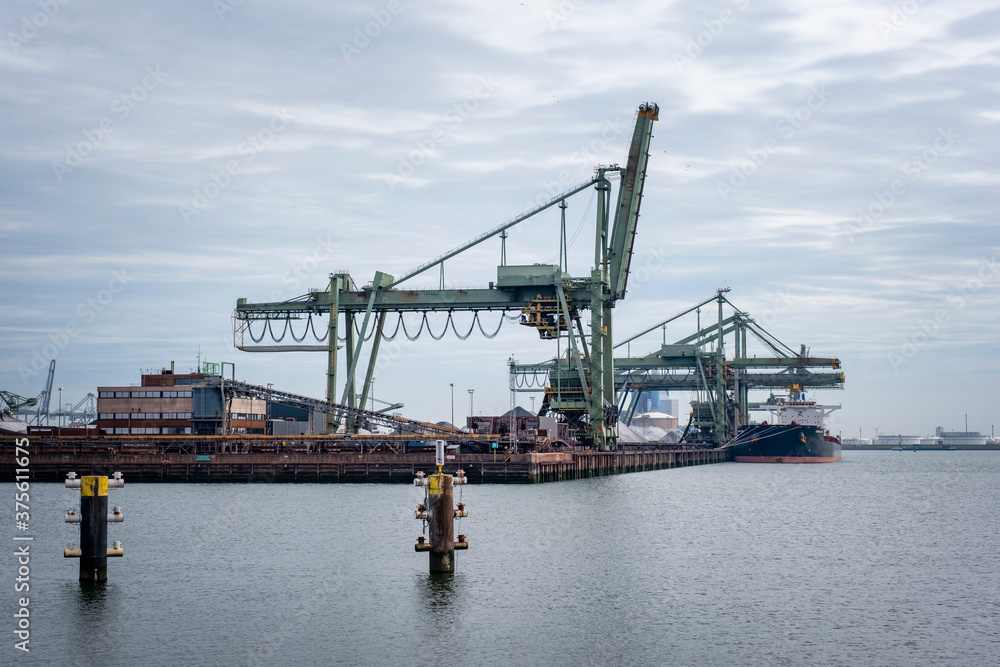 Ore Loading bay pier at the harbour of Rotterdam