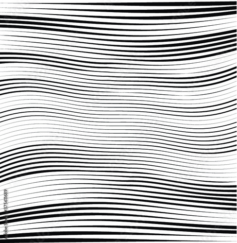 Vector Stripes Pattern . Black Horizontal Lines Isolated on White Background . 