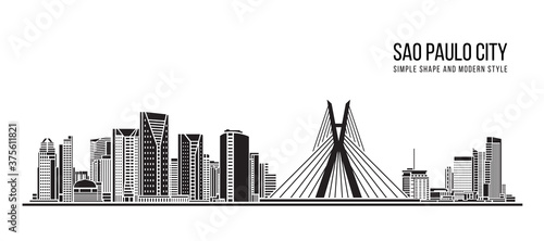 Cityscape Building Abstract shape and modern style art Vector design -  Sao paulo city (brazil) photo