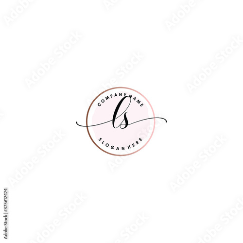 LS Initial handwriting logo template vector 