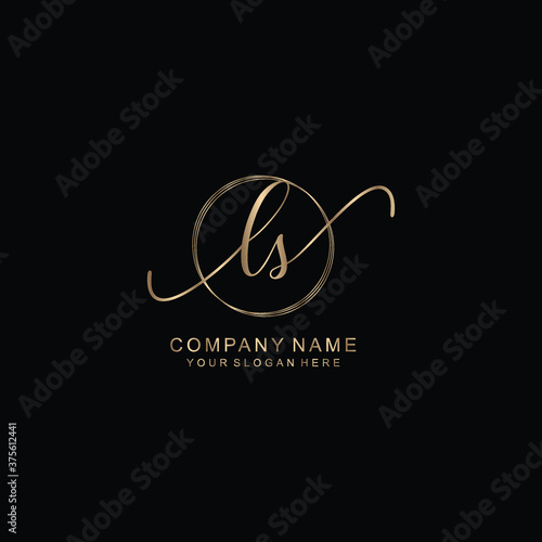 LS Initial handwriting logo template vector
