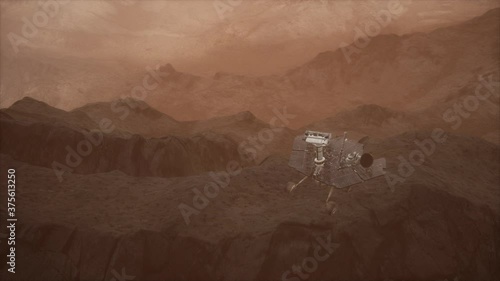 Oppotunity Mars exploring the surface of red planet. Elements of this image furnished by NASA photo