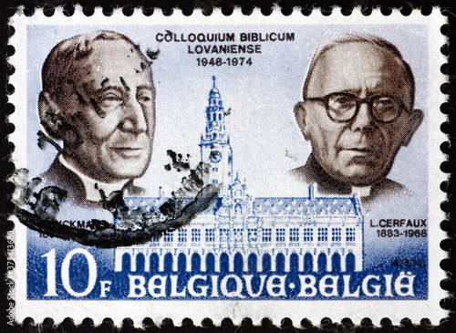 Postage stamp Belgium 1975 Louvain Bible Colloquium photo