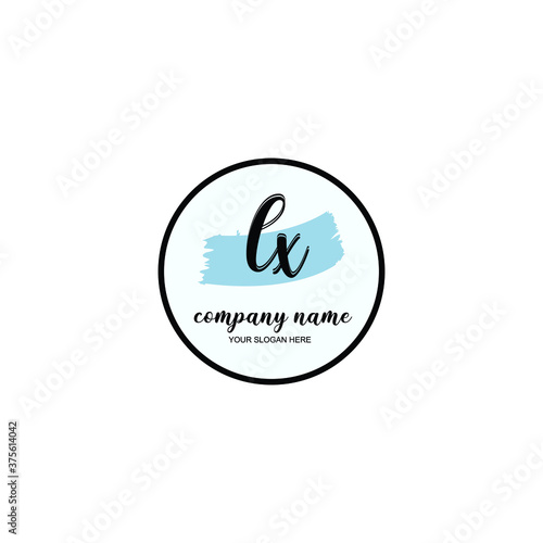 LX Initial handwriting logo template vector

