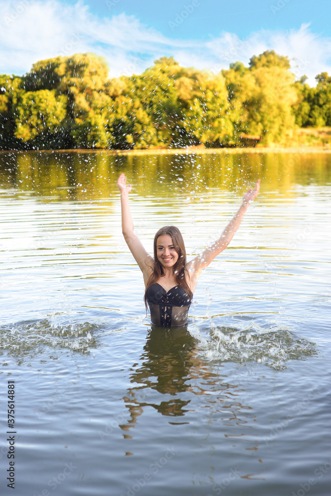 Fototapeta premium girl in the water