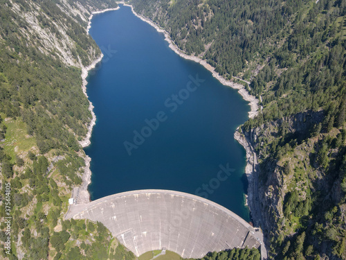 The dam of Sambuco in Maggia valley on Switzerland photo