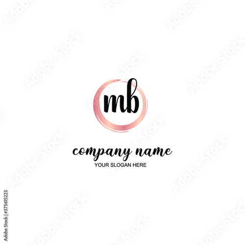 MB Initial handwriting logo template vector