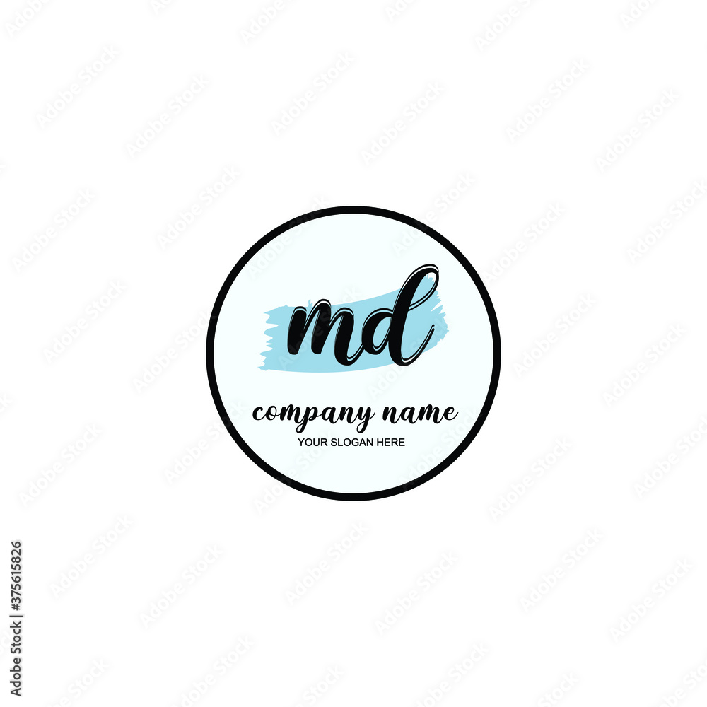 MD Initial handwriting logo template vector
MD Initial handwriting logo template vector