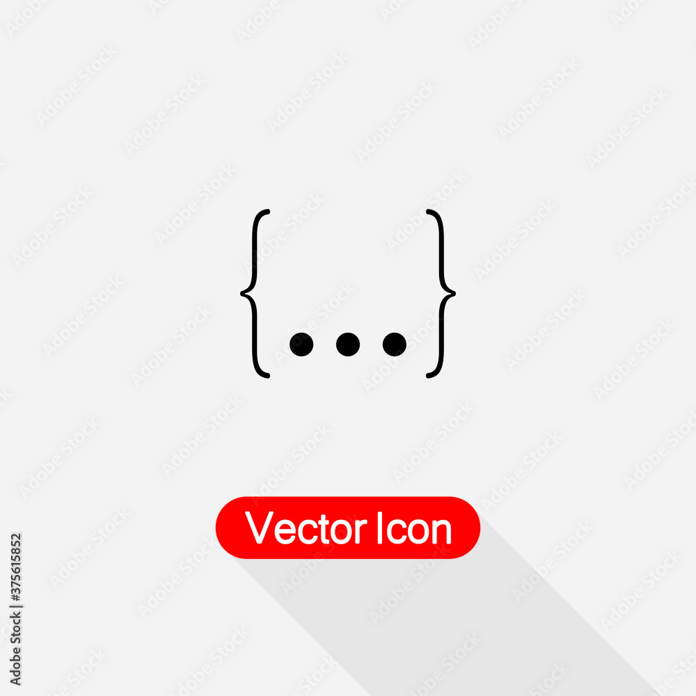 The Curly Bracket Icon, Quote Sign Vector Illustration Eps10 The Curly Bracket Icon, Quote Sign Vector Illustration Eps10
