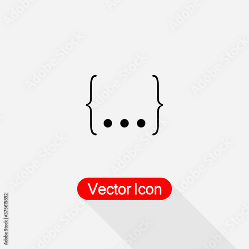 The Curly Bracket Icon, Quote Sign Vector Illustration Eps10