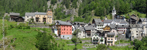 The village of Fusio on Maggia valley in the Swiss alps photo